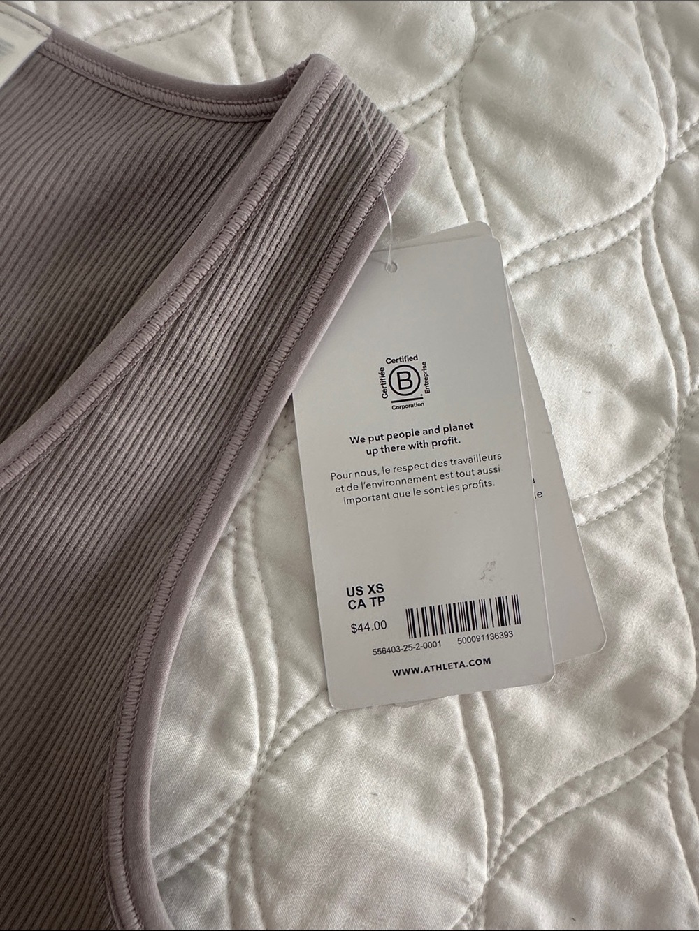 Athleta Aurora Ribbed Tank Crop - lavender/taupe - Picture 5 of 7